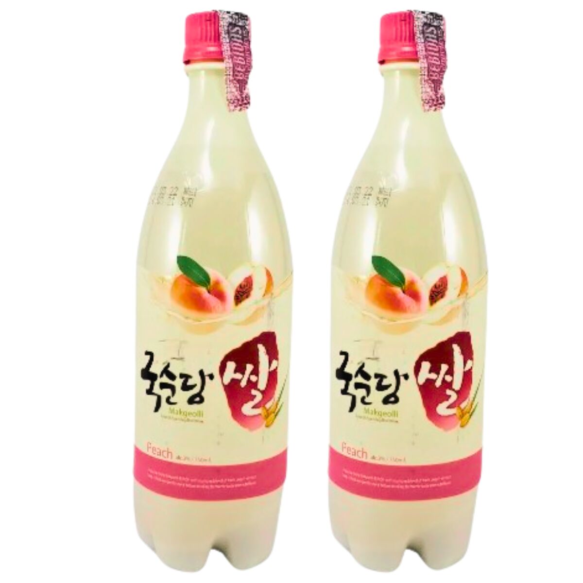 Kit com 2 Vinhos de Arroz Coreano Makgeolli Pêssego 750ml