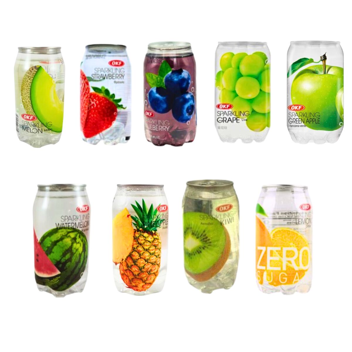 Kit de Refresco Sparkling Coreano Sabores Diversos