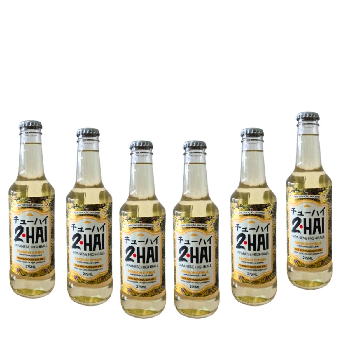 KIT 6 unidades 2 HAI Passion Citrus - Coquetel Highball Sabor Maracujá com Limão 275ml